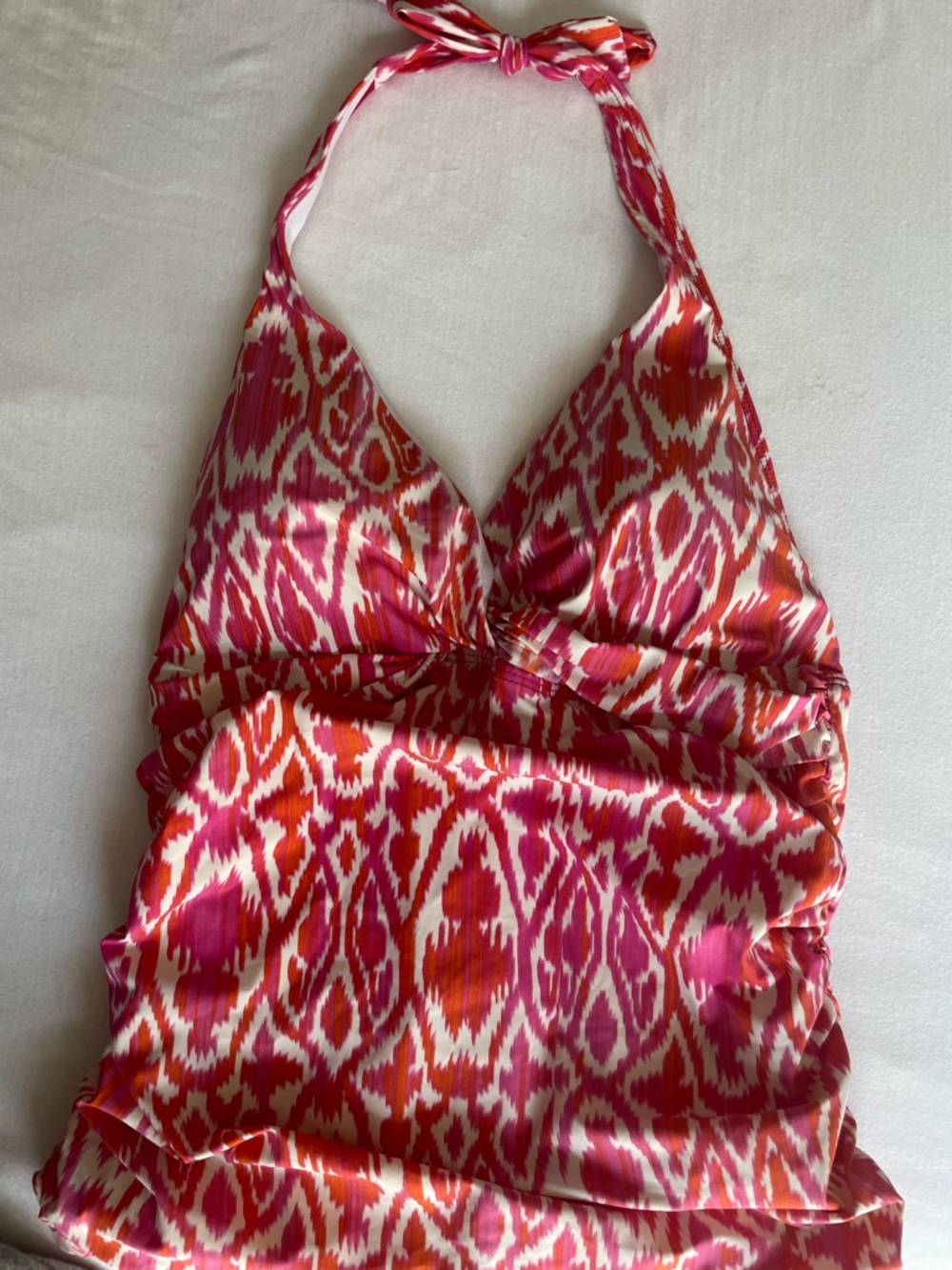 Lauren Ralph Lauren Pink and Orange Ikat Halter Bikini Top